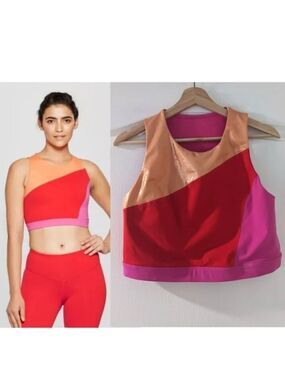 New! JoyLab by Target | Longline pink colorblock sports bra